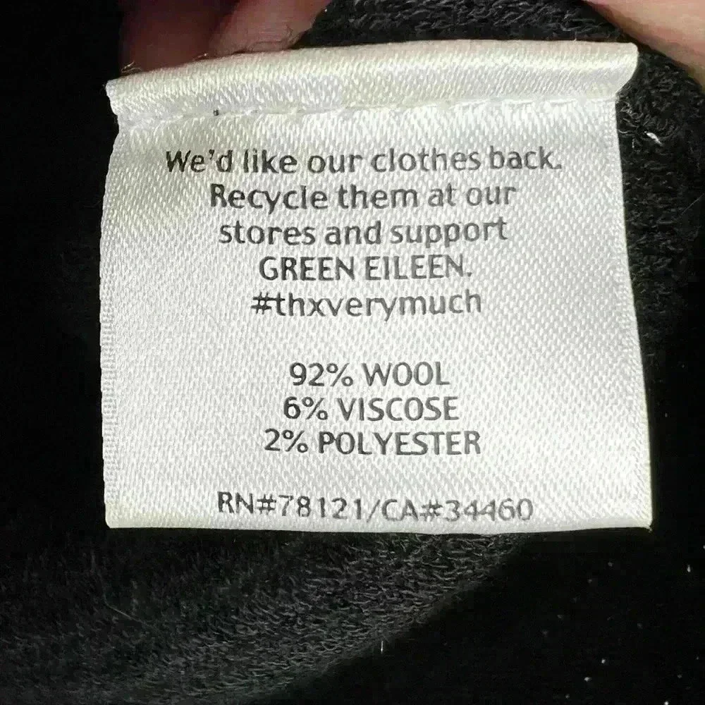 Eileen Fisher Skirt Black Wool Blend Straight Pencil Style Womens Petite Medium